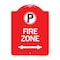 Signmission No Parking and Arrow Pointing Left and Right, Red & White Aluminum Sign, 18" x 24", RW-1824-24656 A-DES-RW-1824-24656 - alternate 1